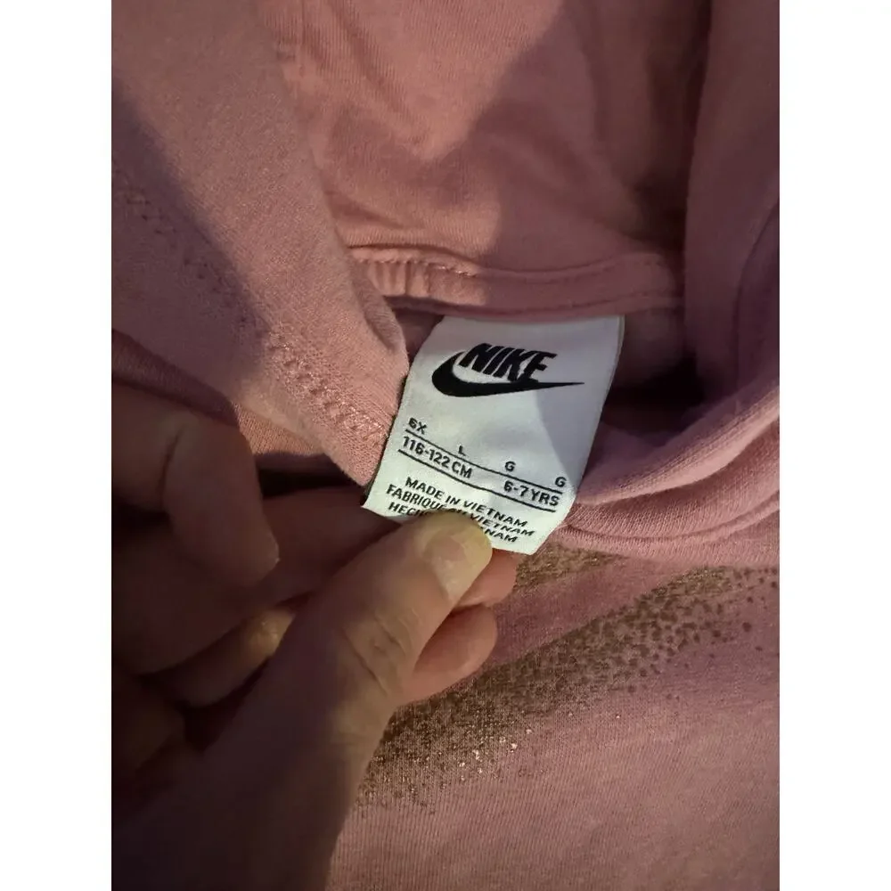 2- Nike kids girls hoodies Pink Black Sz:6